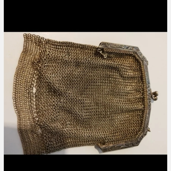 Vintage Antique Whiting & Davis Flapper Purse Link Bag With Clasp - Picture 7 of 8